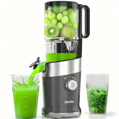 Aeitto Slow Juicer Machines, 4.9" Extra Large Feed Chute Cold Press Juicer for Whole Fruits and Vegetables & Easy Clean