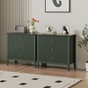 Heynemo Fluted 3 Drawer Dresser, Set of 1 with Ball Bearing Slide, Modern Nightstand Cabinet with Spacious Storage for Bedroom, Hallway, White - 2 of 4