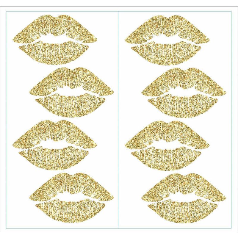 Lip Peel and Stick Wall Decal with Glitter Gold - RoomMates, 4 of 6