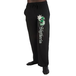 Harry Potter S Slytherin Logo Print Men's Sleep Pajama Pants - 1 of 2