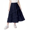 Girls Summer High Waisted Maxi Skirt Ruffle Hem Cute Long Skirts with Elastic Waistband for Kid Girl 5-14Y - 4 of 4