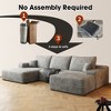 Dewdrop Cloud Sectional Grey Couch ,Modern Modular Sofa with Deep Seat, Upholstered Couches for Living Room Bedroom,No Assembly Required - 4 of 4