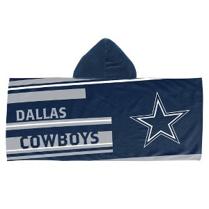 22"x51" NFL Dallas Cowboys Liner Youth Hooded Towel - 1 of 3