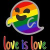 Adult Design By Humans Happy Ghost Love is Love Pride By T-Shirt - 2 of 2