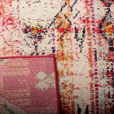 Magenta Mirage 3' x 5' Boho Chic Tribal Distressed Area Rug