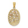 Black Bow Jewelry 14k Yellow & Rose Gold with White Rhodium Oval 3 Rose Pendant, 13mm - 3 of 4