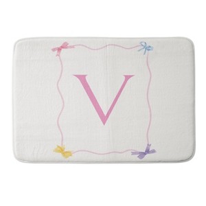 Deny Designs April Lane Art Simple Bow Monogram Memory Foam Bath Mat - 1 of 4
