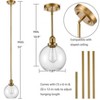 Claxy Modern Gold Glass Globe Pendant Light for Kitchen Rod-Hung - 4 of 4