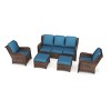 Outdoor 5 Pcs Furniture Set, Sectional Sofa Set with 5 Seaters, Sofas with Couch and Ottoman, Rattan Sofas with PE Cushions-Coolbibila - 4 of 4