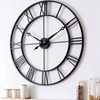 30 Inch Large Wall Clock Modern Oversized Roman Numeral Black Metal Decorative Living Room House Warming Gift New Home - 2 of 4