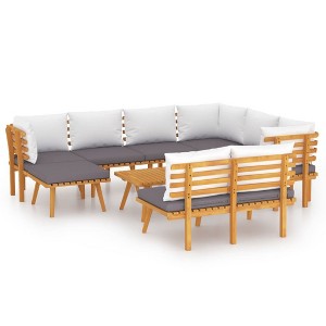 vidaXL Patio Lounge Set Sectional Sofa Set with Cushions Solid Wood Acacia - 1 of 4