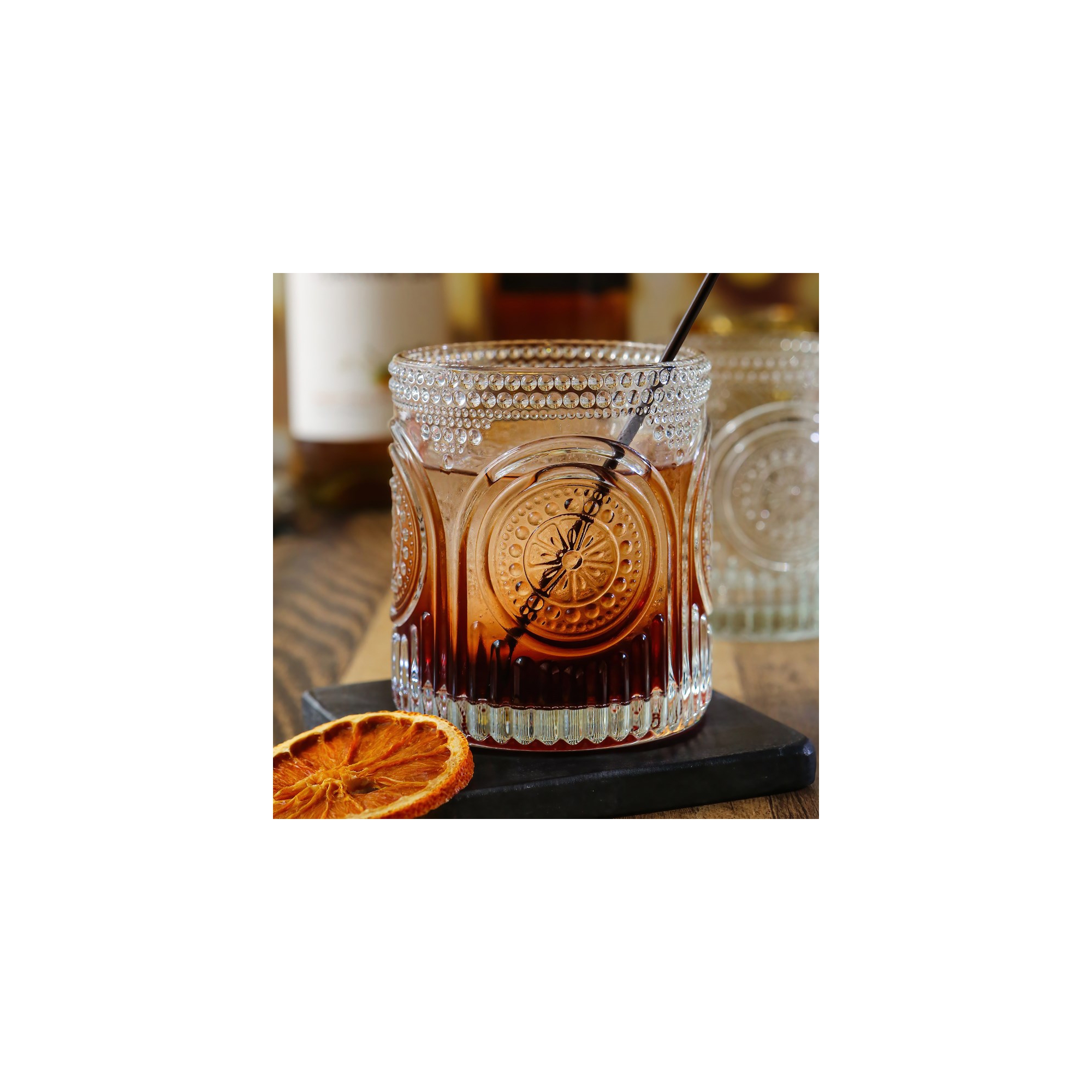 Kate Aspen Clear 10 oz Retro Arch Floral Ribbed Glassware (Set of 6) | 27211CL