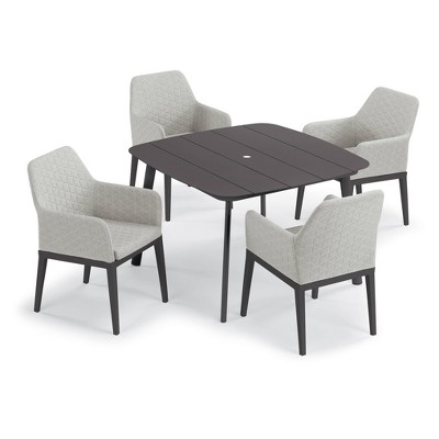 Eiland 5pc Patio Set with 45" Square Dining Table & 4 Oland Arm Chairs - Oxford Garden