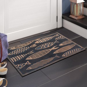 A1HC Nautical Fish Bronze Welcome Door Mat 18"x30" Outdoor Rubber Entrance Mat with Non-Slip Backing - 1 of 4