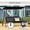 Dracelo Seats 2 Adults Loveseat Bench with Adjustable Tilt Canopy, Armrests, A-Frame Steel,black - 4 of 4