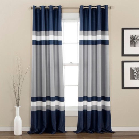 2pk 52x84 Room Darkening Alexander Curtain Panels Navy - Lush