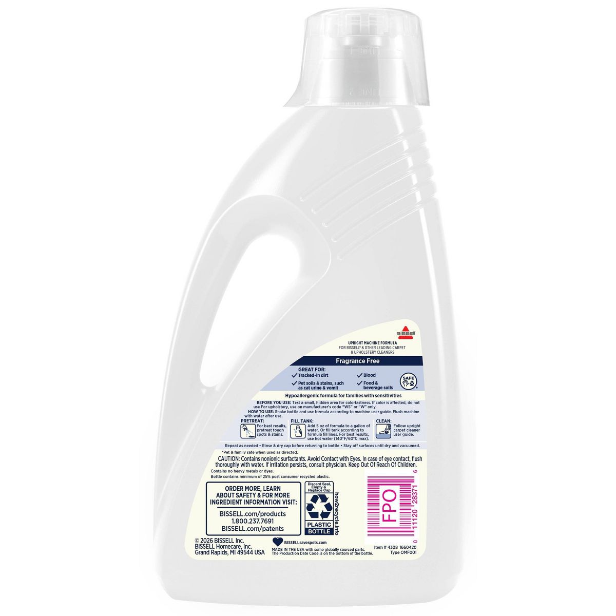 BISSELL Fresh Free & Clear Revolution Pet Deep Clean Carpet Formula - 60 fl oz - thumbnail 2