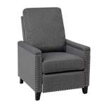 Emma and Oliver Fabric Upholstered Push Back Recliner with Nailhead Trim and Pop Out Footrest for Living Room, Den & Bedroom