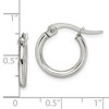Black Bow Jewelry 2mm Stainless Steel Classic Round Hoop Earrings - 15.5mm (5/8 Inch) - 4 of 4