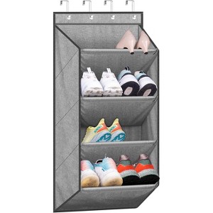 Space-Saving Over-The-Door Organizer with Deep Pockets - Narrow Profile Hanging Rack Stores Boots & Shoes in Minimal Closet Space - 1 of 4