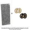 Big Dot of Happiness Adult 60th Birthday - Gold - Paper Straw Decor - Birthday Party Striped Decorative Straws - Set of 24 - 3 of 4