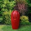31.89" Resin Glazed Vase Outdoor Floor Fountain with LED Light - Red - Teamson Home: Weather-Resistant, Electric Power - 4 of 4