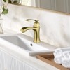 Cobbe Brushed Gold Vanity Sink Faucets Single Handle Bathroom Faucet Single-Hole Installation - 2 of 4