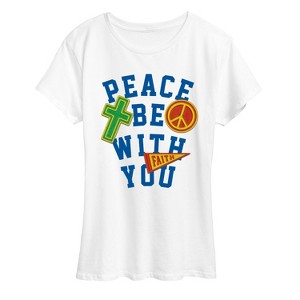 Women's - Instant Message - Peace Be With You Short Sleeve Graphic T-Shirt - 1 of 4