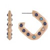 RACHEL Rachel Roy Gold Tone Square Post Hoop Earrings with Stone Inlay - 3 of 4