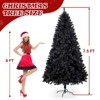 NAYSAYE 7.5FT Pre-Lit Artificial Christmas Tree Black with 1350 Branch Tips for Home Living Room Holiday Decoration, Black, 30"*30"*90" - 3 of 4