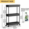 YONWAY Storage Cart, Rolling Utility Organizer Cart, Mobile Shelving Unit Slide Out Storage Shelves for Kitchen, Living Room and Bathroom - 3 of 4