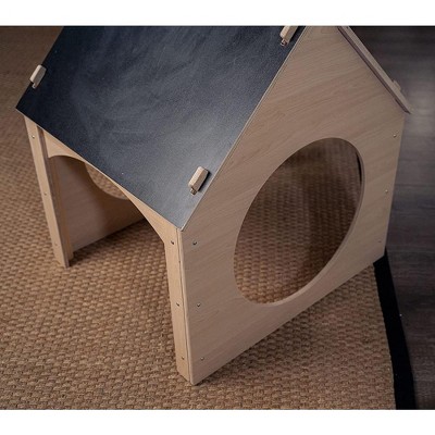 Evergreen Montessori Wooden Playhouse with Chalkboard Roof