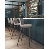 Zuo Modern Magnus Barstool 43.3" H Brown Faux Leather Walnut Legs Contemporary,Set of 2 - 4 of 4
