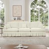 Hrinhom 107"W Elegant Mid Century Large 3 Seater Sofa Couch with Flared Arms and Removable Ruffles Pleats Skirts - 2 of 4