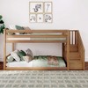 Max & Lily Solid Wood Twin over Twin Low Bunk Bed for Kids with Staircase - 2 of 4