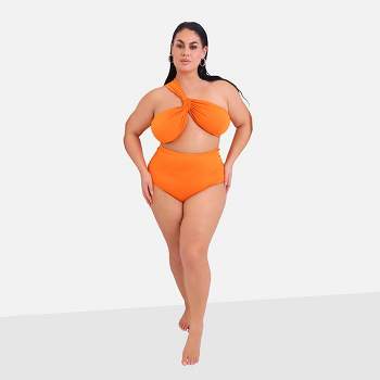 Rebdolls Women's Aqua One Shoulder Bikini Top