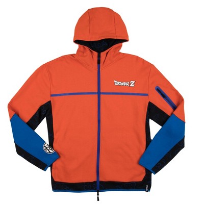 Dragon Ball Z Goku Long Sleeve Orange & Blue Contrast Zip Hoodie