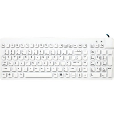 Man & Machine Low Profile Premium Waterproof Disinfectable Keyboard - Cable Connectivity - USB Interface - English, French - PC, Mac