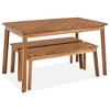 Kumasinova Outdoor Bench Dining Table with 2 Benches,Acacia Wood Patio Conversation Table Set for All-Weather Use,Indoor&Outdoor Dining Set,Natural - 3 of 4