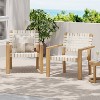 Patio Club Chair Loveseat Outdoor 2-Seater Sofa Armchair Outdoor Accent Chair, Acacia Wood&Woven Rope -ModernLuxe - 2 of 4