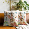 Happy Easter Throw Pillow Covers Set of 2 Easter Cute Bunny Eggs Flowers Spring - 2 of 4