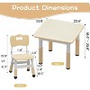 Kids Table and 4 Chairs Set with Particleboard Desktop, Non-Slip Legs, Easy to Wipe, Height Adjustable, Compact Design for Ages 2-10 - 3 of 4