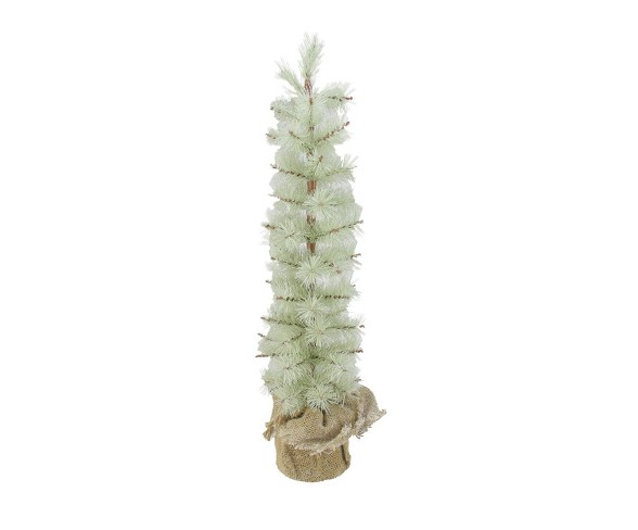 Arett Sales 2' Unlit Artificial Christmas Tree Silent Luxury Frosted Green Pine with Burlap Base