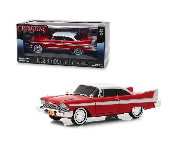 1958 Plymouth Fury Red "Evil Version" (w/Blacked Out Windows) "Christine" (1983) Movie 1/24 Diecast Car by Greenlight