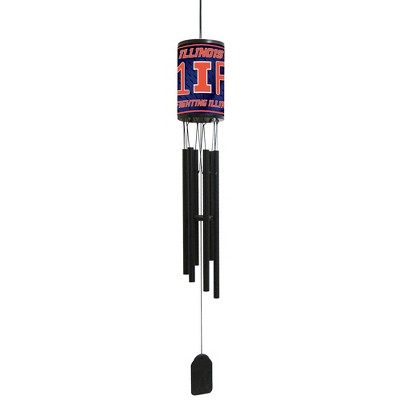 NCAA Wind Chime, #1 Fan with Team Logo - Illinois Fighting Illini