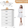 Dresser for Bedroom with 5/6 Drawers, Tall Wood Drawer Dresser Chest of Drawers for Closet - 2 of 4