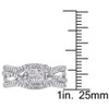 EVERLY JEWELRY | Sterling Silver 1/2 CT Princess and Round Diamonds TW Bridal Set Ring - 2 of 4