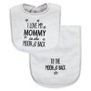 Hudson Baby Baby Cotton Terry Bib and Burp Cloth Set, Mom Dad Moon And Back, One Size - 3 of 4