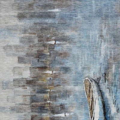 HomeRoots 10' X 14' Blue And Beige Nautical Washable Indoor Outdoor Area Rug