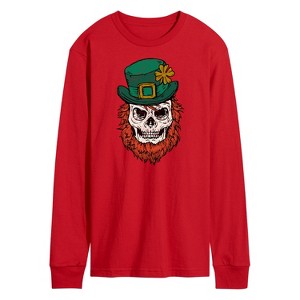 Men's - Instant Message - Leprechaun Skull Long Sleeve Graphic T-Shirt - 1 of 4